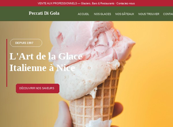 Peccati Di Gola — Glacier Artisanal Italien à Nice